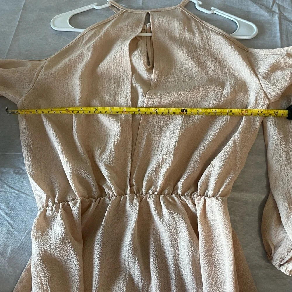 Elegant Peach Cold Shoulder Dress